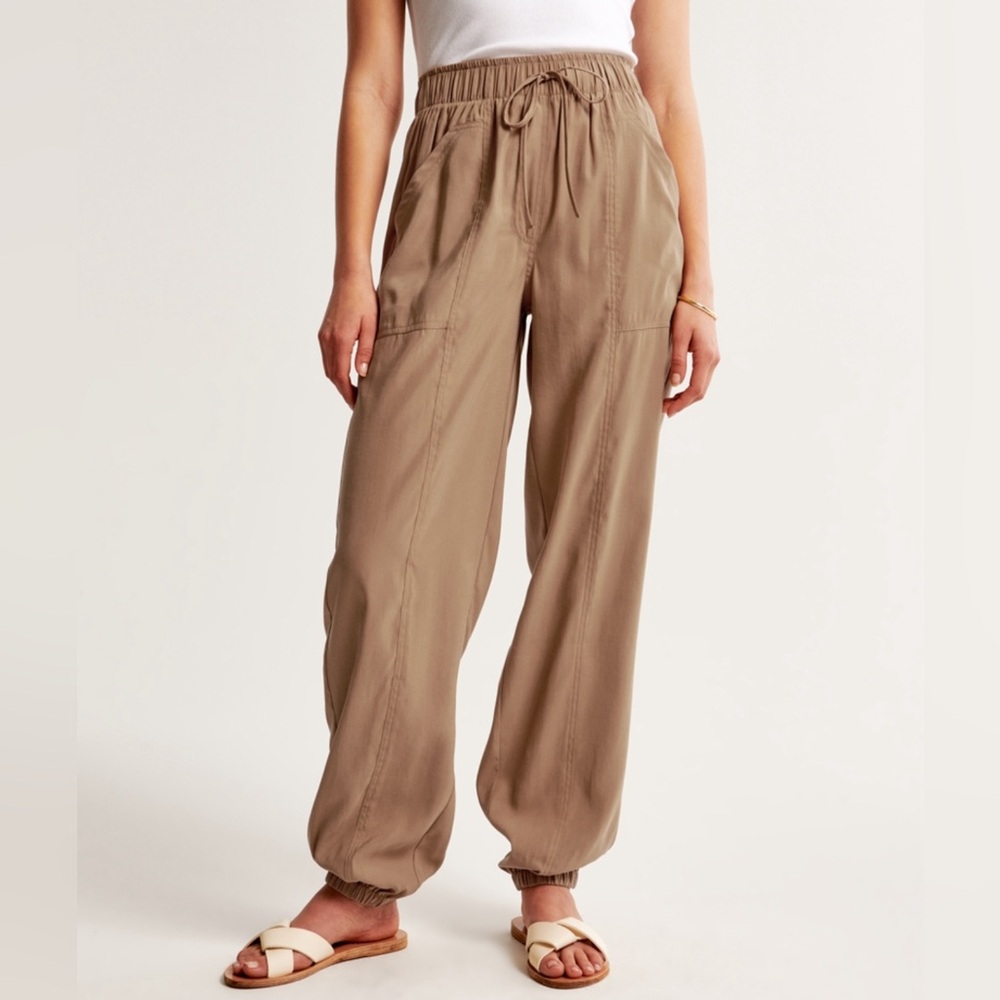 Abercrombie & Fitch NWOT Drapey Utility Jogger in Brown Size Small Short